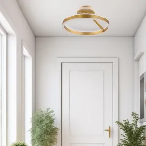 Stropná lampa RINEUS zlatá 20W LED bezfarebné kryštály PRIEMER 40CM