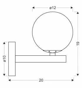 Nástenná lampa Kama čierna+zlatá 1x28 G9 grafitové tienidlo
