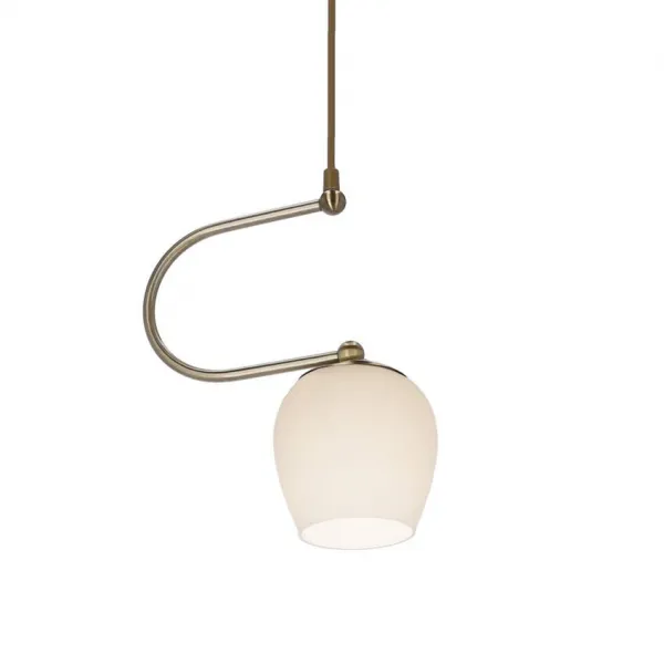 Závesná lampa Serano patina 1x60W E27 biele tienidlo