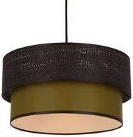 Závesná lampa Arezzo čierna 1x60W E27 čierna+tienidlo olivovej farby
