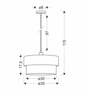 Závesná lampa Arezzo čierna 1x60W E27 čierna+tienidlo olivovej farby