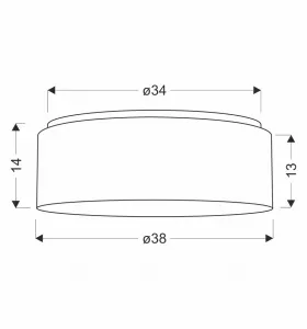 SFONDO 3 stropné svietidlo 38 cm biele 2x40W E27 tienidlo macchiato