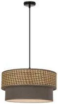 Závesná lampa Karrara čierna 1x60W E27 tienidlo sivá béžová+sivá