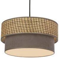 Závesná lampa Karrara čierna 1x60W E27 tienidlo sivá béžová+sivá
