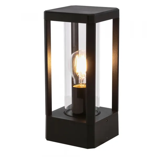 Záhradná lampa CISSUS – čierna kovová stojaca lampa E27 IP54 – moderné vonkajšie osvetlenie