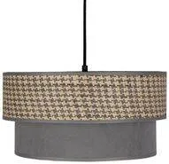 Závesná lampa Karrara čierna 1x60W E27 tienidlo sivá béžová+sivá