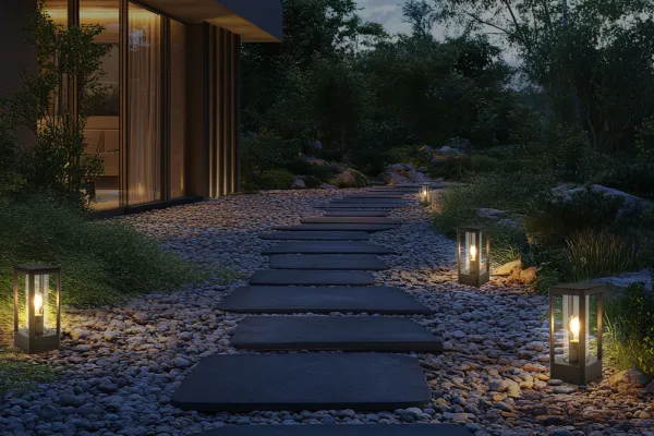 Záhradná lampa CISSUS – čierna kovová stojaca lampa E27 IP54 – moderné vonkajšie osvetlenie