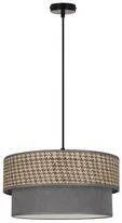Závesná lampa Karrara čierna 1x60W E27 tienidlo sivá béžová+sivá
