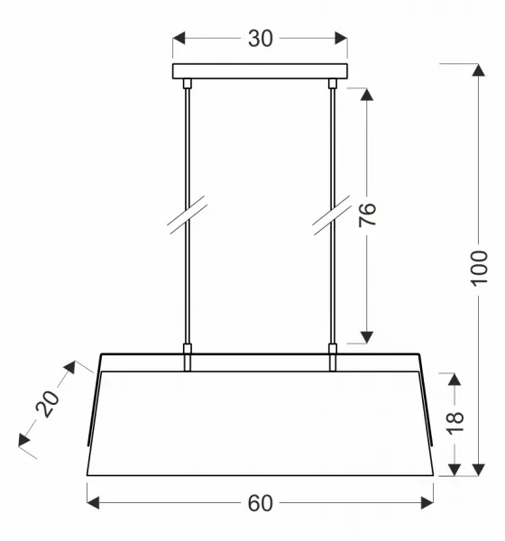 Stropná lampa Milbury čierna 2x40W E27 žlté tienidlo