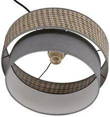 Závesná lampa Karrara čierna 1x60W E27 tienidlo sivá béžová+sivá