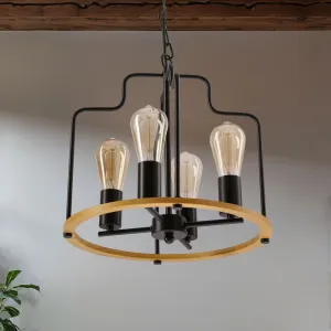 Stropná lampa Datus čierna 4x40W E27