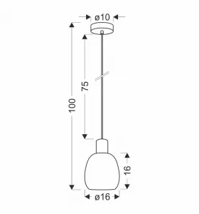 Malá závesná lampa Udin čierna 1x15W GU10 sivé tienidlo