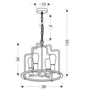 Stropná lampa Datus čierna 4x40W E27