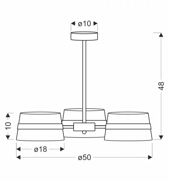 Stropná lampa Demy čierna 3x40W E14 žlté tienidlo