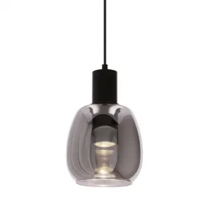 Malá závesná lampa Udin čierna 1x15W GU10 sivé tienidlo