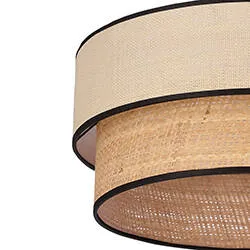 Závesná lampa LORENZO čierna 1x60W E27 krémové tienidlo s čiernym lemom