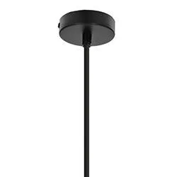 Závesná lampa LORENZO čierna 1x60W E27 krémové tienidlo s čiernym lemom
