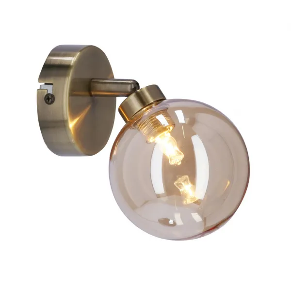 Nástenná lampa Rodia patina 1x40W g9 jantárové tienidlo