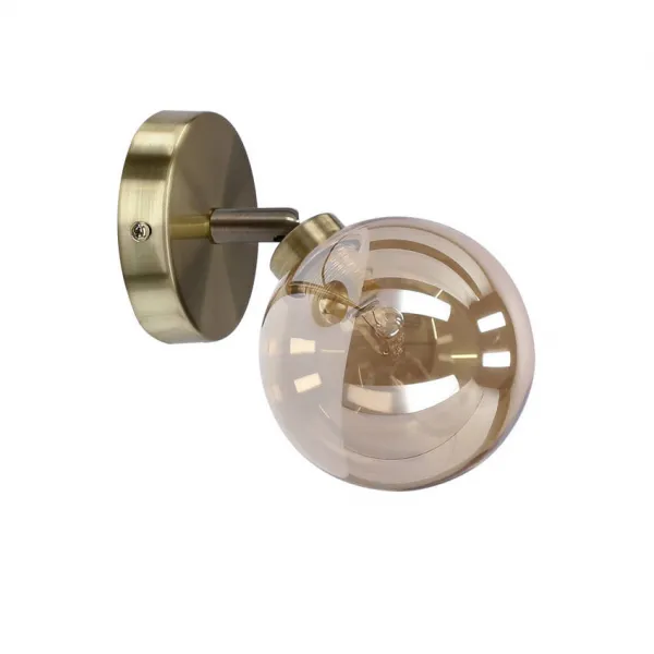 Nástenná lampa Rodia patina 1x40W g9 jantárové tienidlo