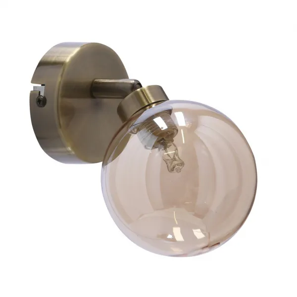 Nástenná lampa Rodia patina 1x40W g9 jantárové tienidlo