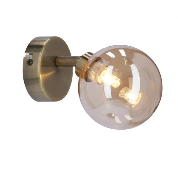 Nástenná lampa Rodia patina 1x40W g9 jantárové tienidlo