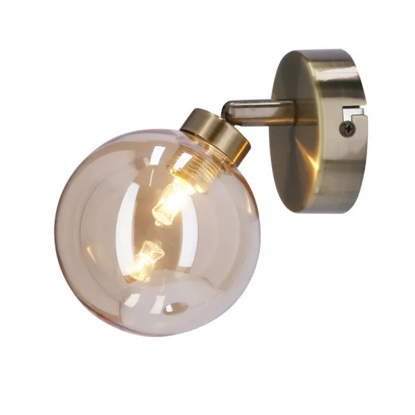 Nástenná lampa Rodia patina 1x40W g9 jantárové tienidlo