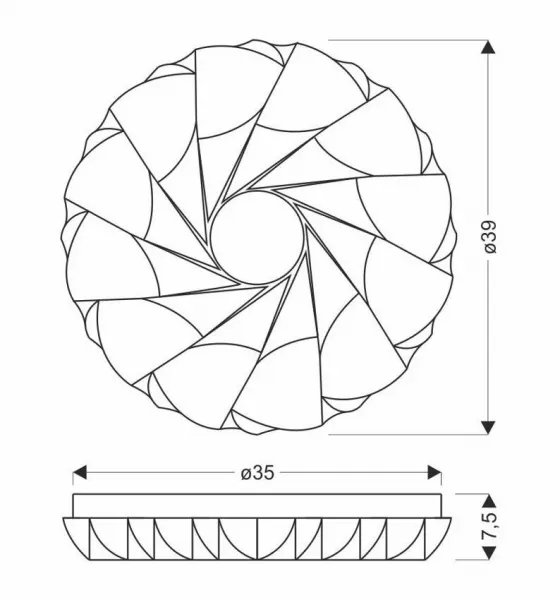 Stropná lampa na tortu 24W LED 39cm biela 4000K