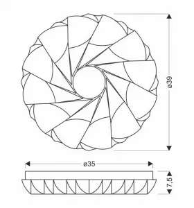 Stropná lampa na tortu 24W LED 39cm biela 4000K
