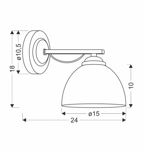 Nástenná lampa Filona Lamp Chróm 1X40 E27 Biele tienidlo