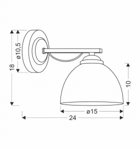 Nástenná lampa Filona Lamp Chróm 1X40 E27 Biele tienidlo
