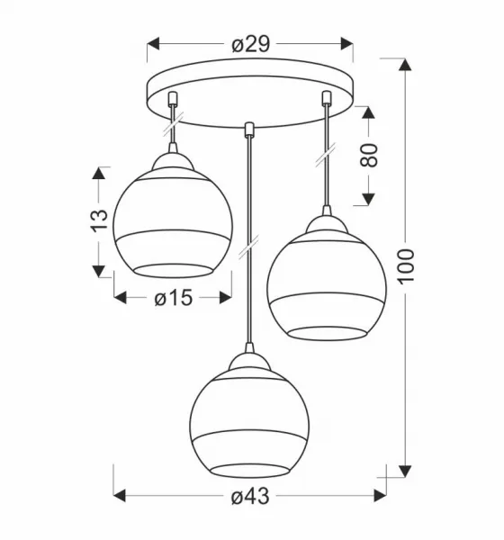 Závesná lampa Contessa, čierna, 3x40, E27, zlaté tienidlo