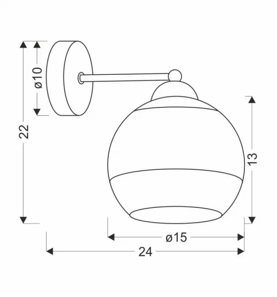Nástenná lampa Contessa čierna 1X40 E27 zlaté tienidlo