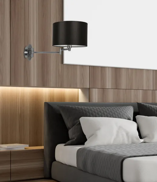Nástenná lampa Alexia Chrome 1X40W E14 čierne tienidlo