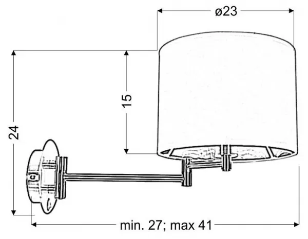 Nástenná lampa Alexia Chrome 1X40W E14 čierne tienidlo