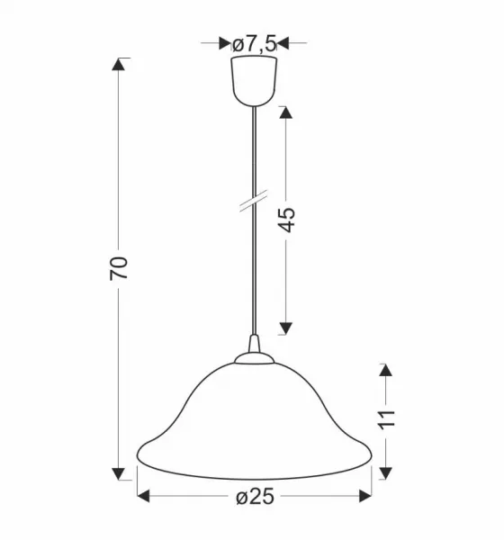 Závesná lampa Vera s medeným povrchom, 1x60W, E27, alabastrové tienidlo