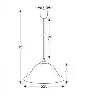 Závesná lampa Vera s medeným povrchom, 1x60W, E27, alabastrové tienidlo