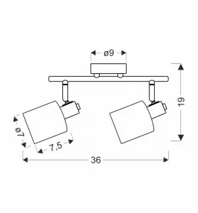 HNEDÁ STROPNÁ LAMPA AGRA 2X40W E14 JANTÁROVÉ TIENIDLO