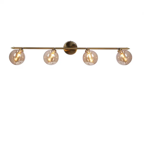Stropná lampa Rodia patinovaná páska 4x40W g9 jantárové tienidlo