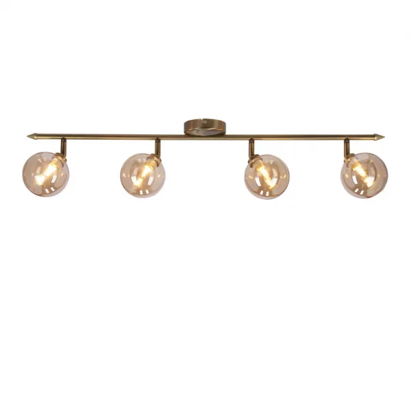 Stropná lampa Rodia patinovaná páska 4x40W g9 jantárové tienidlo