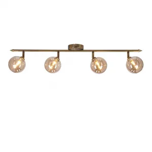 Stropná lampa Rodia patinovaná páska 4x40W g9 jantárové tienidlo