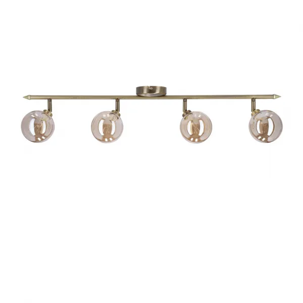 Stropná lampa Rodia patinovaná páska 4x40W g9 jantárové tienidlo