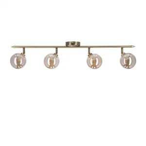 Stropná lampa Rodia patinovaná páska 4x40W g9 jantárové tienidlo