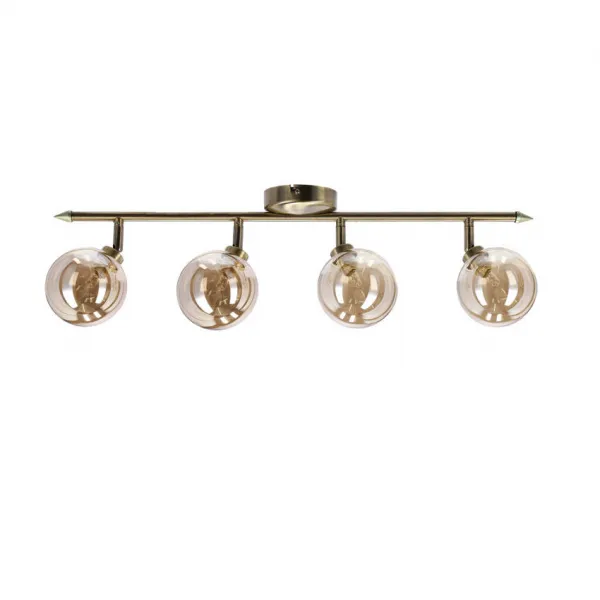 Stropná lampa Rodia patinovaná páska 4x40W g9 jantárové tienidlo