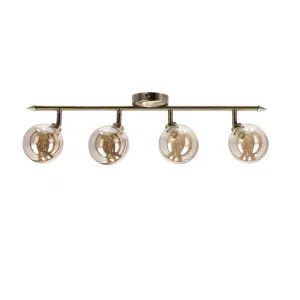 Stropná lampa Rodia patinovaná páska 4x40W g9 jantárové tienidlo