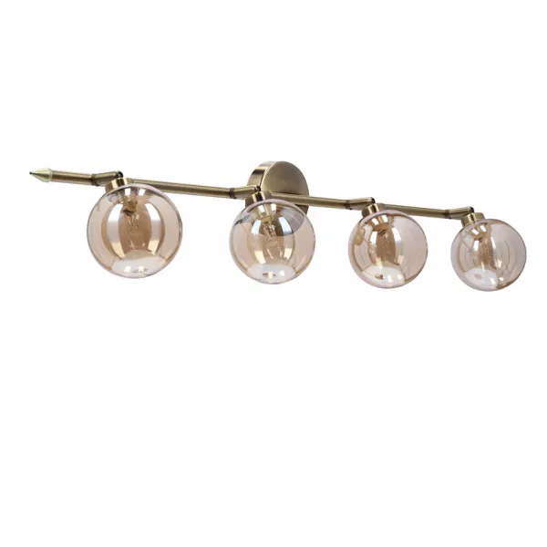 Stropná lampa Rodia patinovaná páska 4x40W g9 jantárové tienidlo