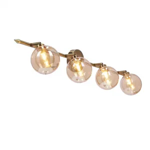 Stropná lampa Rodia patinovaná páska 4x40W g9 jantárové tienidlo