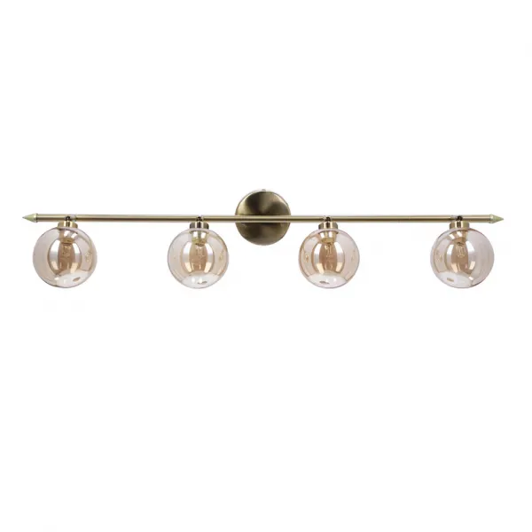 Stropná lampa Rodia patinovaná páska 4x40W g9 jantárové tienidlo