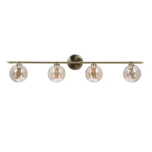 Stropná lampa Rodia patinovaná páska 4x40W g9 jantárové tienidlo