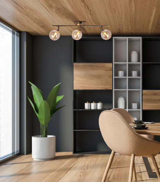 Stropná lampa Rodia s patinovaným pásikom 3x40W g9 jantárové tienidlo
