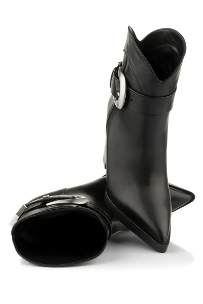 Čižmy Karl Lagerfeld Jeans Kowboy Buckle Mid Boot Black Lthr
